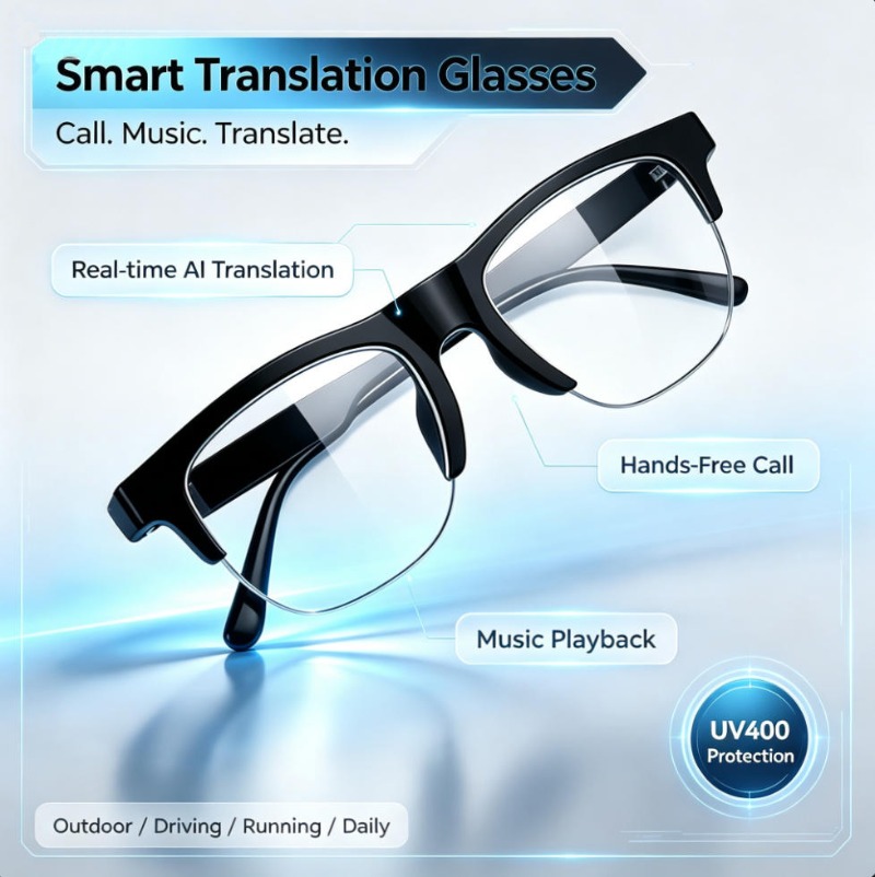 Audio Music Bluetooth - 스마트 번역 안경 실시간 AI 번역