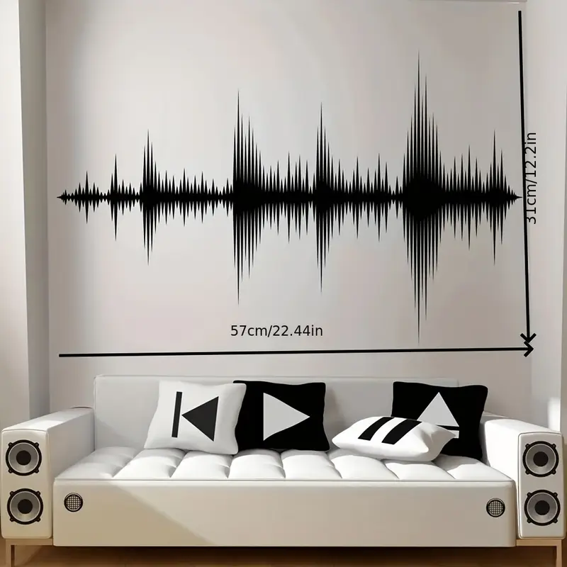 사운드 보잉 웨이브 벽 스티커 녹음 스튜디오 오디오 스 - Audio Music Wallpaper 리뷰 및 가격