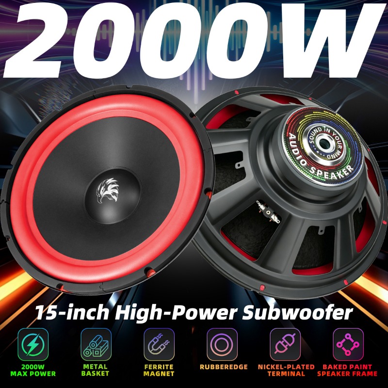 1pcs 15 인치 자동차 서브 우퍼 2000W 스테레 - Audio Music Generator 리뷰 및 가격