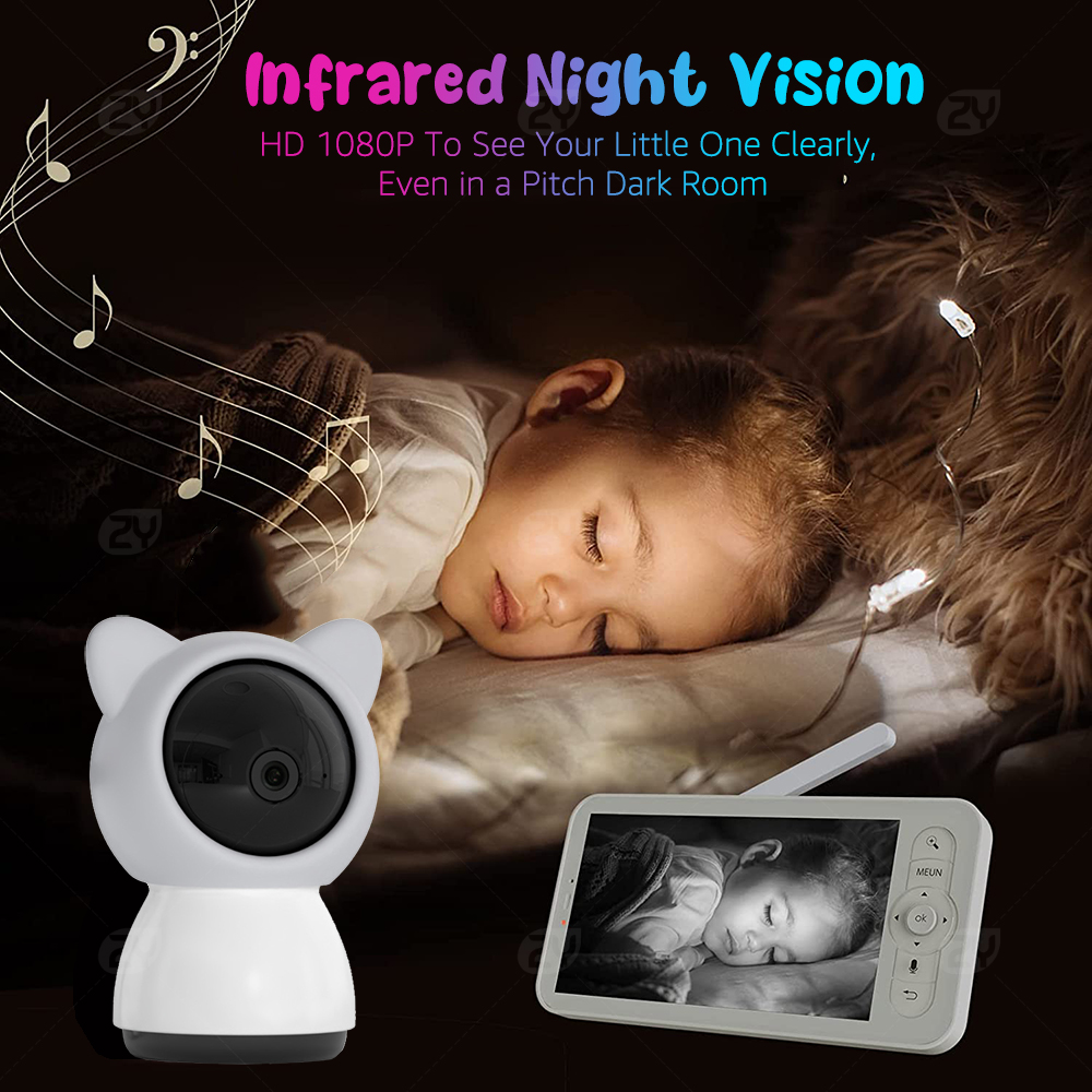 5인치 FHD 1080P 와이파이 스마트 유아 모니터, - Audio Detect Music 리뷰 및 가격