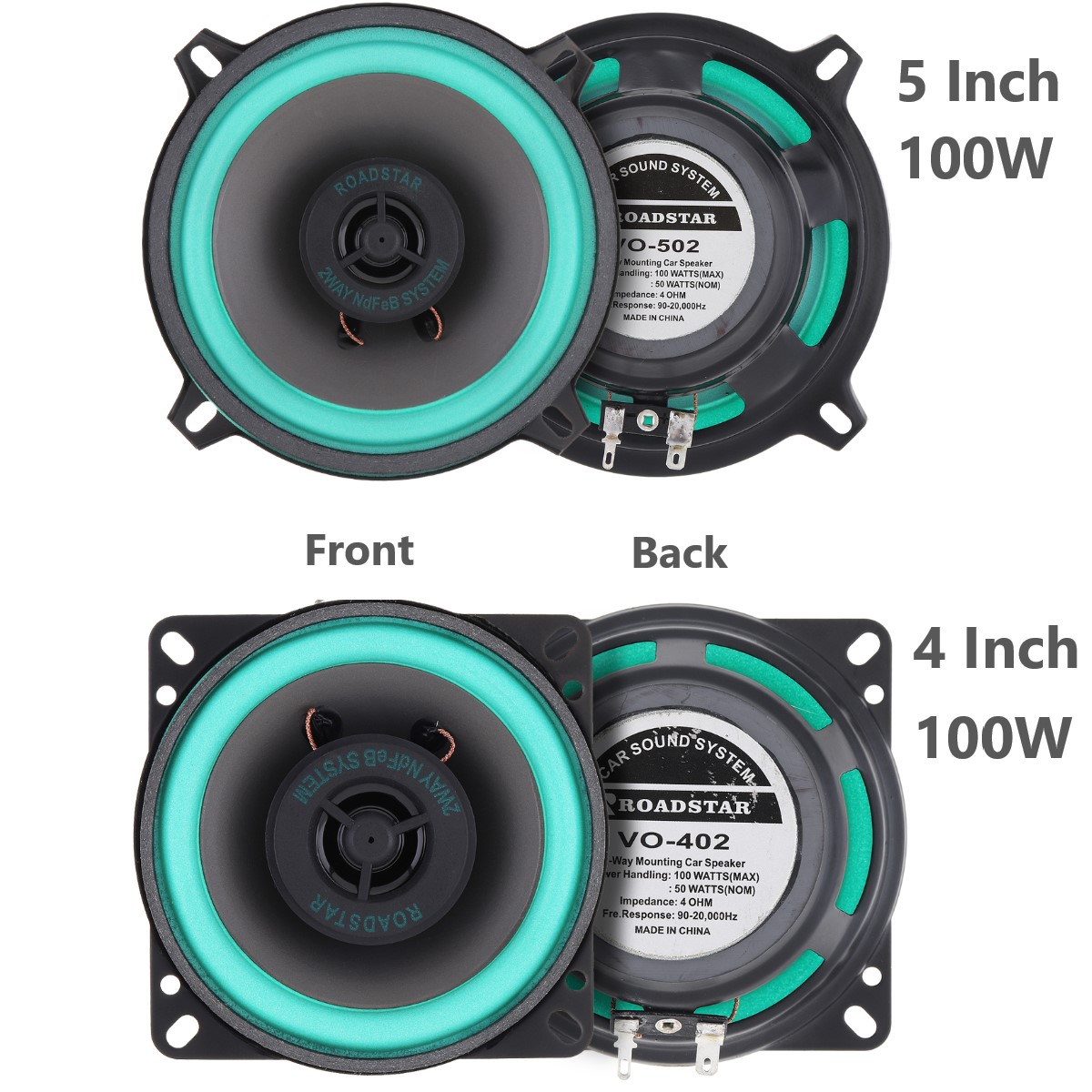 4 인치/5 인치 100W 자동차 HiFi 동축 스피커 - Audio Universal Music 리뷰 및 가격
