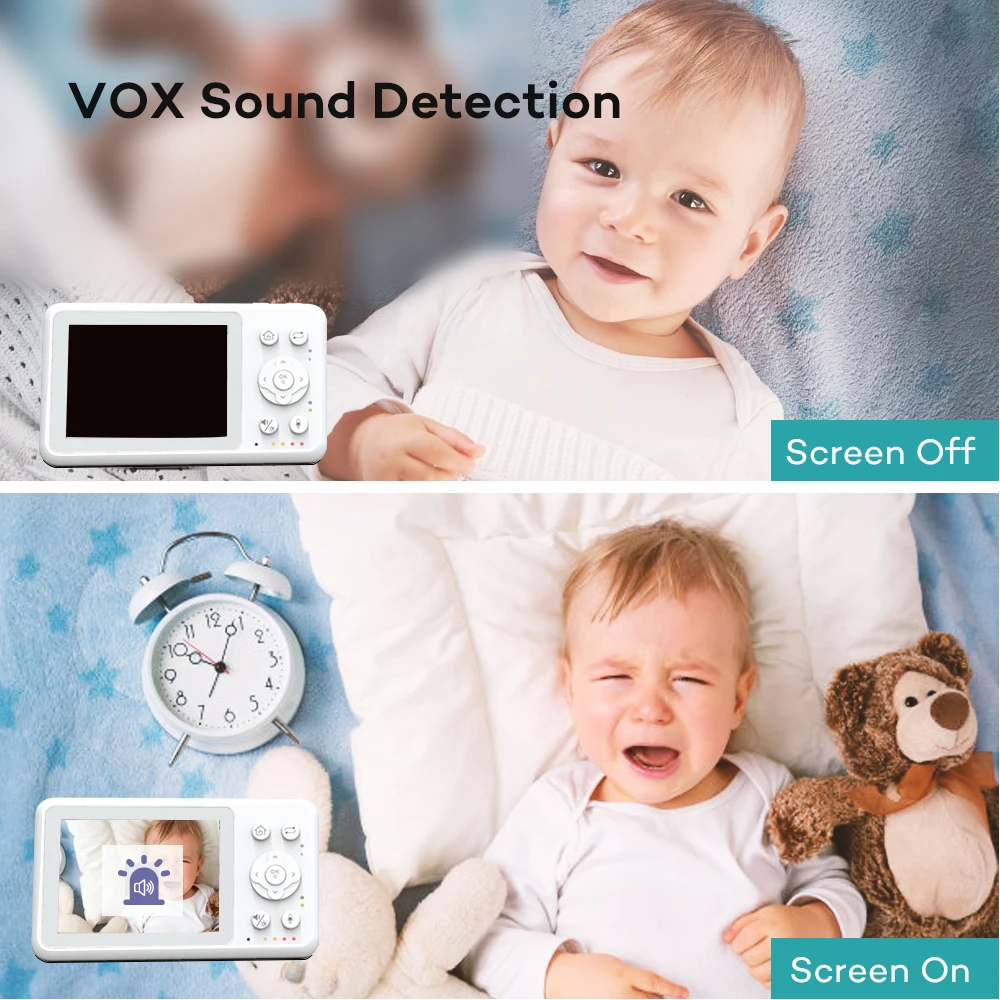 3.2인치 LCD 화면을 갖춘 비디오 아기 모니터, 양 - Audio Detect Music 리뷰 및 가격